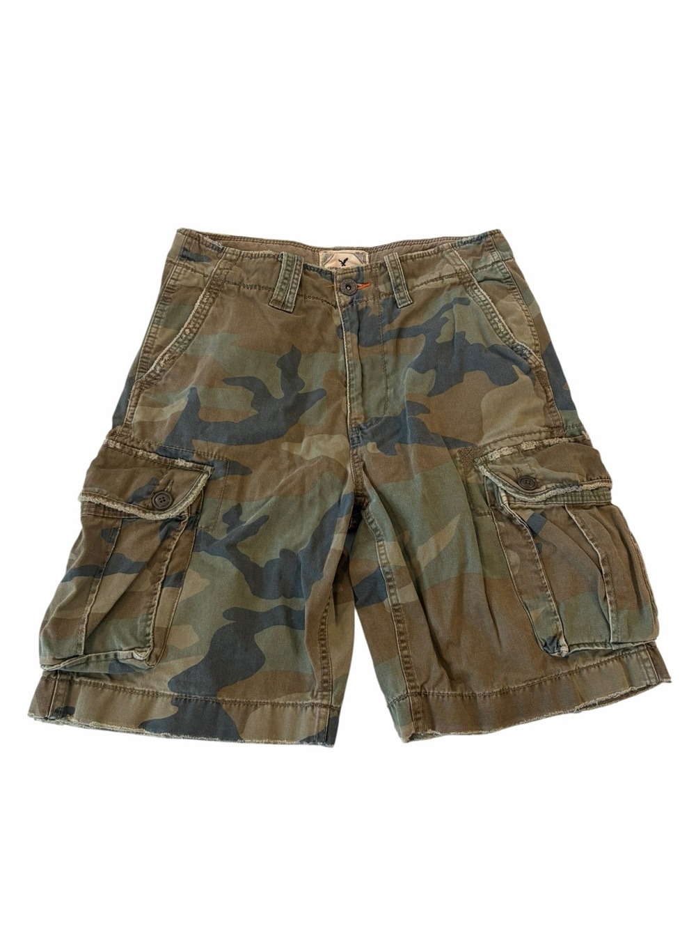 Vintage Y2K American Eagle Cargo Shorts Mens 30 Camo Military Utility